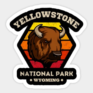 Yellowstone National Park Bison Wyoming Vintage Sticker